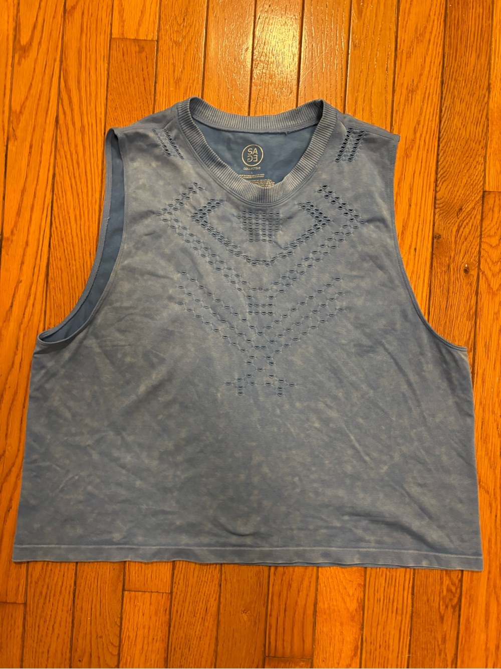 Sage Collective Women’s Activewear Muscle Tank Top Size Large Dusty Blue
